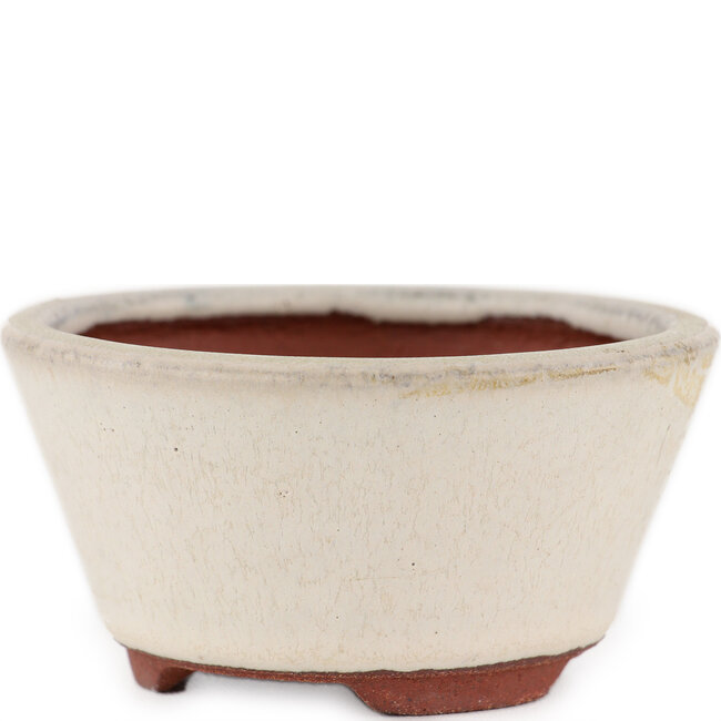 Pot à bonsaï rond blanc cassé par Eime Yozan - 90 x 90 x 40 mm