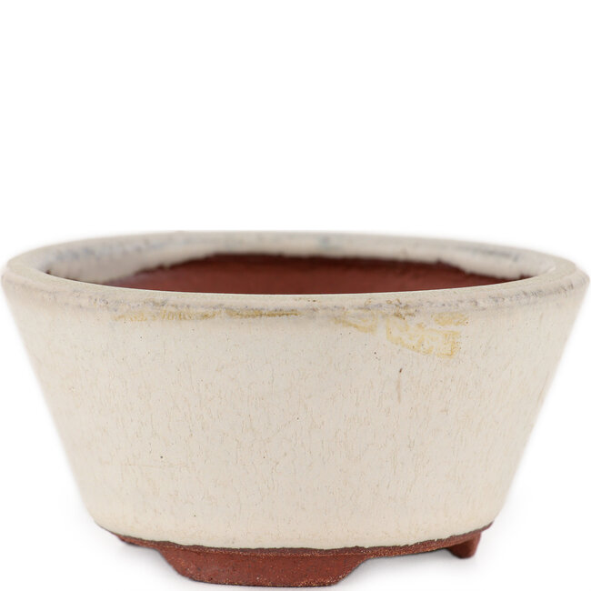 Pot à bonsaï rond blanc cassé par Eime Yozan - 90 x 90 x 40 mm