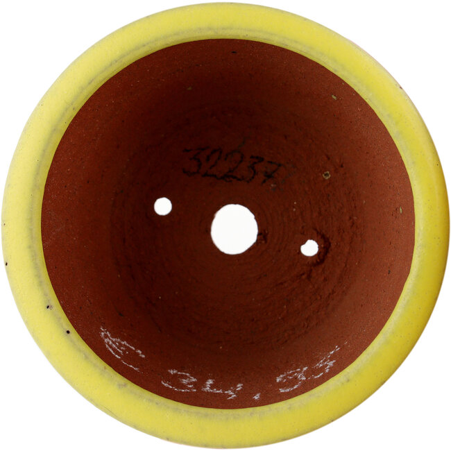 Pot à bonsaï rond jaune par Eime Yozan - 90 x 90 x 45 mm