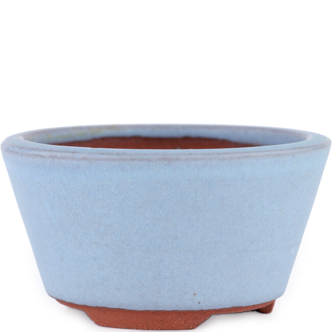 Ronde blauwe bonsaipot van Eime Yozan - 100 x 100 x 55 mm