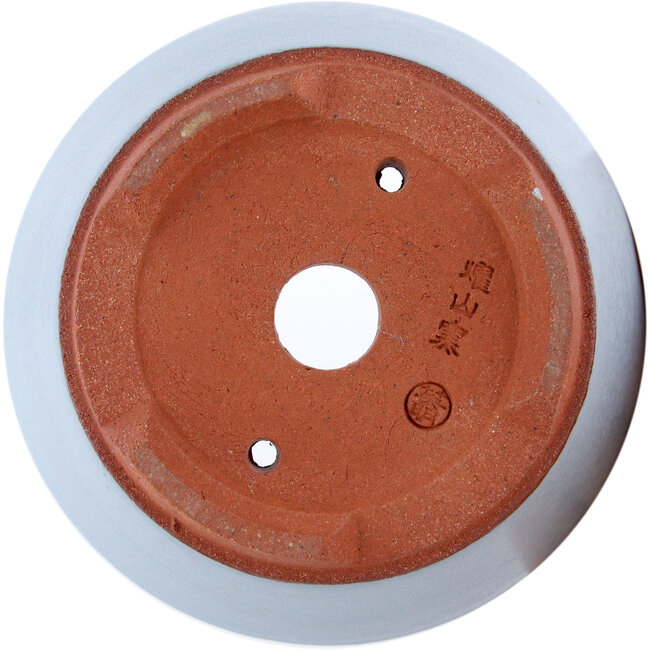 Round blue bonsai pot by Eime Yozan - 100 x 100 x 55 mm