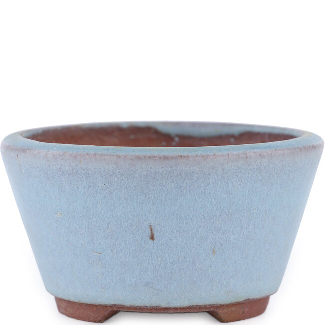 Pot à bonsaï rond bleu par Eime Yozan - 100 x 100 x 55 mm