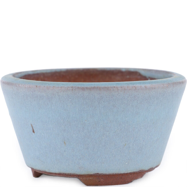 Pot à bonsaï rond bleu par Eime Yozan - 100 x 100 x 55 mm