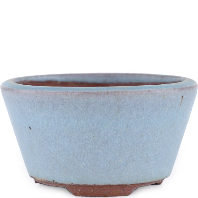 Pot à bonsaï rond bleu par Eime Yozan - 100 x 100 x 55 mm