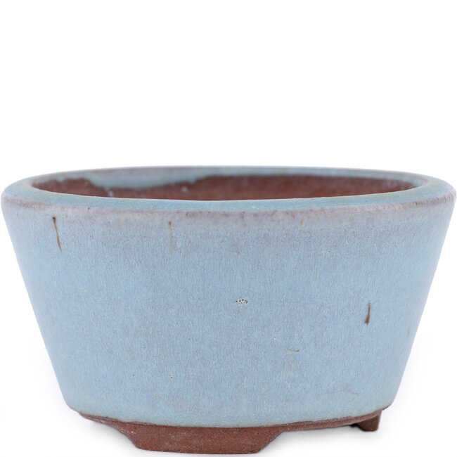 Ronde blauwe bonsaipot van Eime Yozan - 100 x 100 x 55 mm