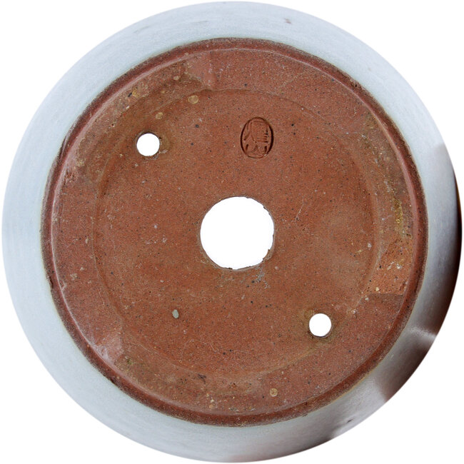 Ronde blauwe bonsaipot van Eime Yozan - 100 x 100 x 55 mm