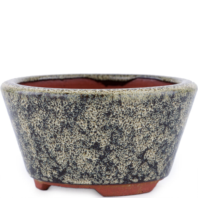Round brown bonsai pot by Eime Yozan - 100 x 100 x 55 mm