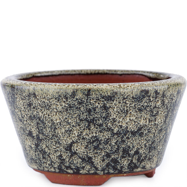 Vaso bonsai rotondo marrone di Eime Yozan - 100 x 100 x 55 mm