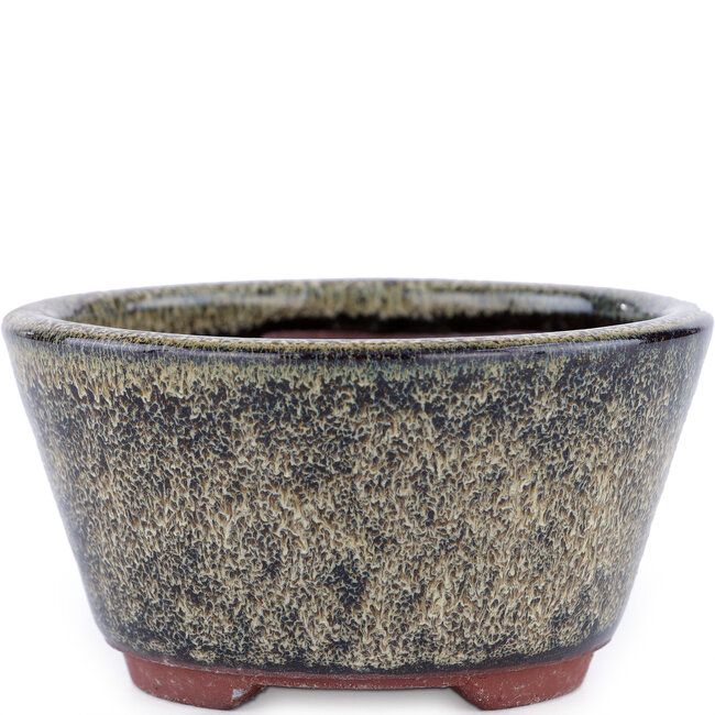 Vaso bonsai rotondo marrone di Eime Yozan - 100 x 100 x 55 mm