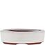 Pot à bonsaï ovale blanc cassé par Eime Yozan - 115 x 85 x 27 mm