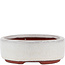 Pot à bonsaï ovale blanc cassé par Eime Yozan - 115 x 85 x 27 mm