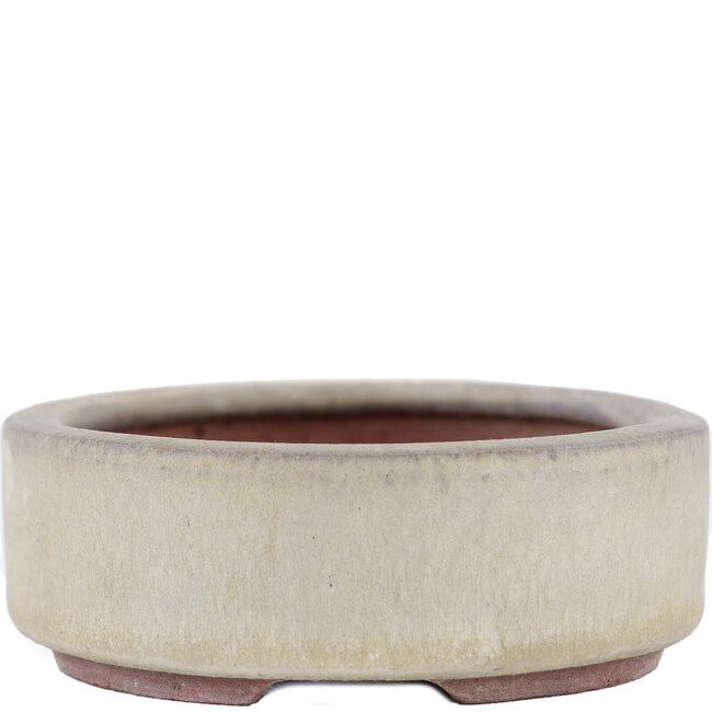Ovale beige bonsaipot van Eime Yozan - 115 x 85 x 27 mm