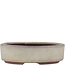 Pot à bonsaï ovale beige par Eime Yozan - 115 x 85 x 27 mm