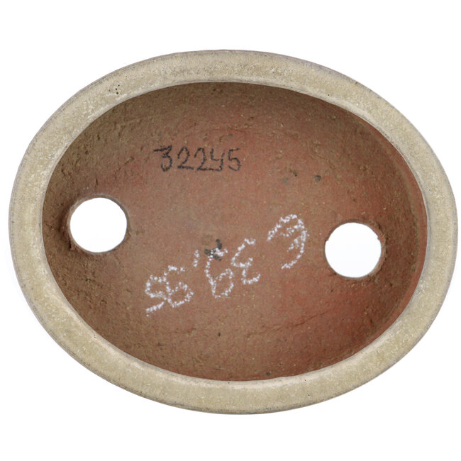 Maceta ovalada para bonsái beige de Eime Yozan - 115 x 85 x 27 mm