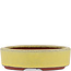 Pot à bonsaï ovale jaune par Eime Yozan - 115 x 85 x 27 mm