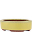 Oval yellow bonsai pot by Eime Yozan - 115 x 85 x 27 mm