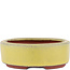Pot à bonsaï ovale jaune par Eime Yozan - 115 x 85 x 27 mm
