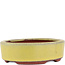 Oval yellow bonsai pot by Eime Yozan - 115 x 85 x 27 mm