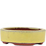 Oval yellow bonsai pot by Eime Yozan - 115 x 85 x 27 mm