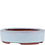 Oval blue bonsai pot by Eime Yozan - 120 x 100 x 32 mm