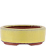 Oval yellow bonsai pot by Eime Yozan - 115 x 85 x 27 mm