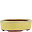 Pot à bonsaï ovale jaune par Eime Yozan - 115 x 85 x 27 mm
