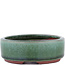 Oval green bonsai pot by Eime Yozan - 112 x 95 x 31 mm