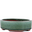 Pot à bonsaï ovale vert par Eime Yozan - 112 x 95 x 31 mm