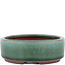 Oval green bonsai pot by Eime Yozan - 112 x 95 x 31 mm