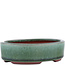 Oval green bonsai pot by Eime Yozan - 112 x 95 x 31 mm