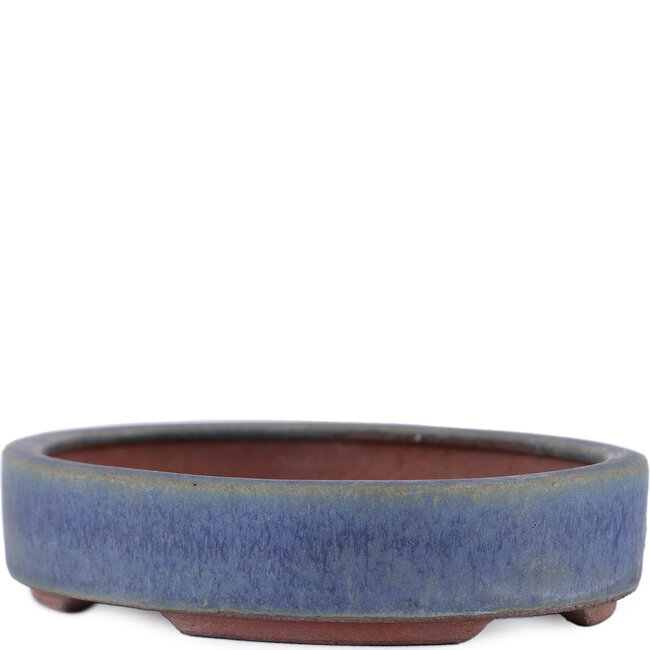 Vaso bonsai ovale blu di Eime Yozan - 135 x 110 x 26 mm