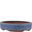 Pot à bonsaï ovale bleu par Eime Yozan - 135 x 110 x 26 mm