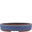 Oval blue bonsai pot by Eime Yozan - 135 x 110 x 26 mm