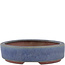 Oval blue bonsai pot by Eime Yozan - 135 x 110 x 26 mm