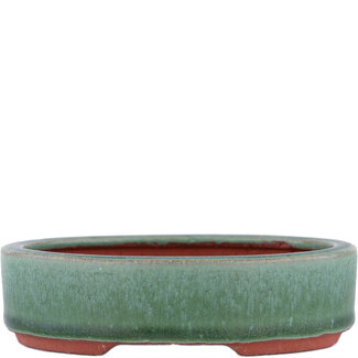  Eimei ( Yozan kiln) 140 mm grüne Bonsaischale von Eime Yozan, Tokoname, Japan