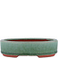 Pot à bonsaï ovale vert par Eime Yozan - 140 x 110 x 35 mm