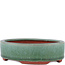 Pot à bonsaï ovale vert par Eime Yozan - 140 x 110 x 35 mm