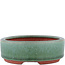 Pot à bonsaï ovale vert par Eime Yozan - 140 x 110 x 35 mm