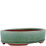 Pot à bonsaï ovale vert par Eime Yozan - 140 x 110 x 35 mm