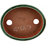Pot à bonsaï ovale vert par Eime Yozan - 140 x 110 x 35 mm