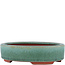 Pot à bonsaï ovale vert par Eime Yozan - 150 x 115 x 37 mm