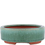 Oval green bonsai pot by Eime Yozan - 150 x 115 x 37 mm