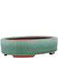 Oval green bonsai pot by Eime Yozan - 150 x 115 x 37 mm