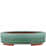 Oval green bonsai pot by Eime Yozan - 150 x 115 x 37 mm