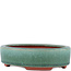 Oval green bonsai pot by Eime Yozan - 150 x 115 x 37 mm