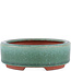 Pot à bonsaï ovale vert par Eime Yozan - 150 x 115 x 37 mm