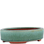 Oval green bonsai pot by Eime Yozan - 150 x 115 x 37 mm