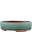 Oval green bonsai pot by Eime Yozan - 150 x 115 x 37 mm