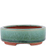 Oval green bonsai pot by Eime Yozan - 150 x 115 x 37 mm