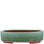Pot à bonsaï ovale vert par Eime Yozan - 150 x 115 x 37 mm